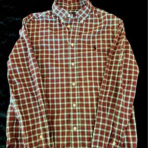 Ralph Lauren plaid boys button down shirt. Large 14/16